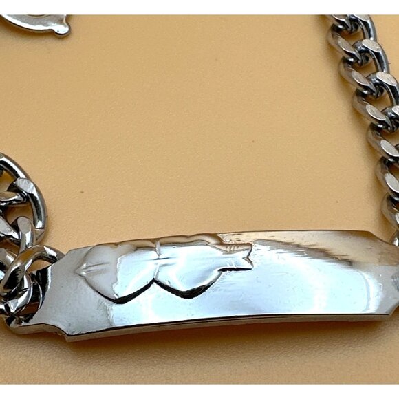 Friendship Bracelet Two Double Heart Arrow ID Matching Silver Tone Love - Picture 2 of 8